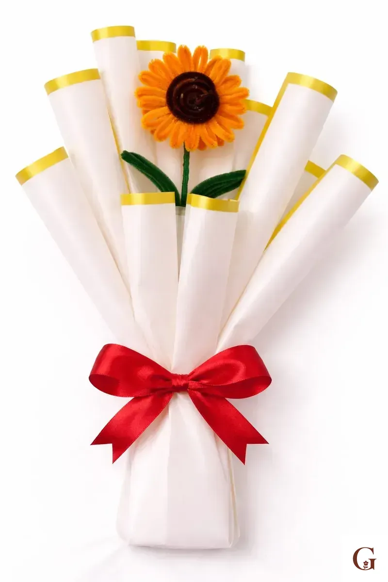 Single Sunflower Bouquet | Cute Birthday Gift for Wife - Handmade with love by GulNest