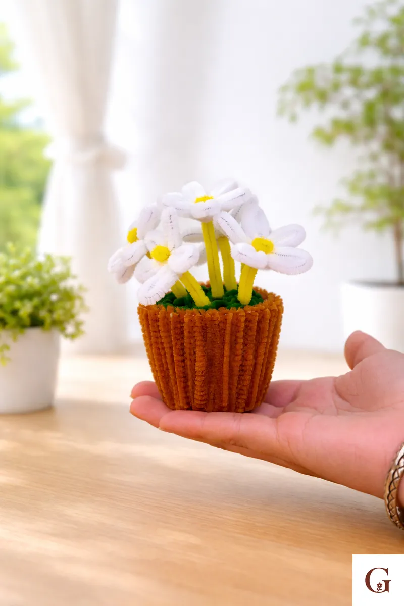 Mini Yellow Flower Pot | Cute Birthday Gift for Mom - Handmade with love by GulNest