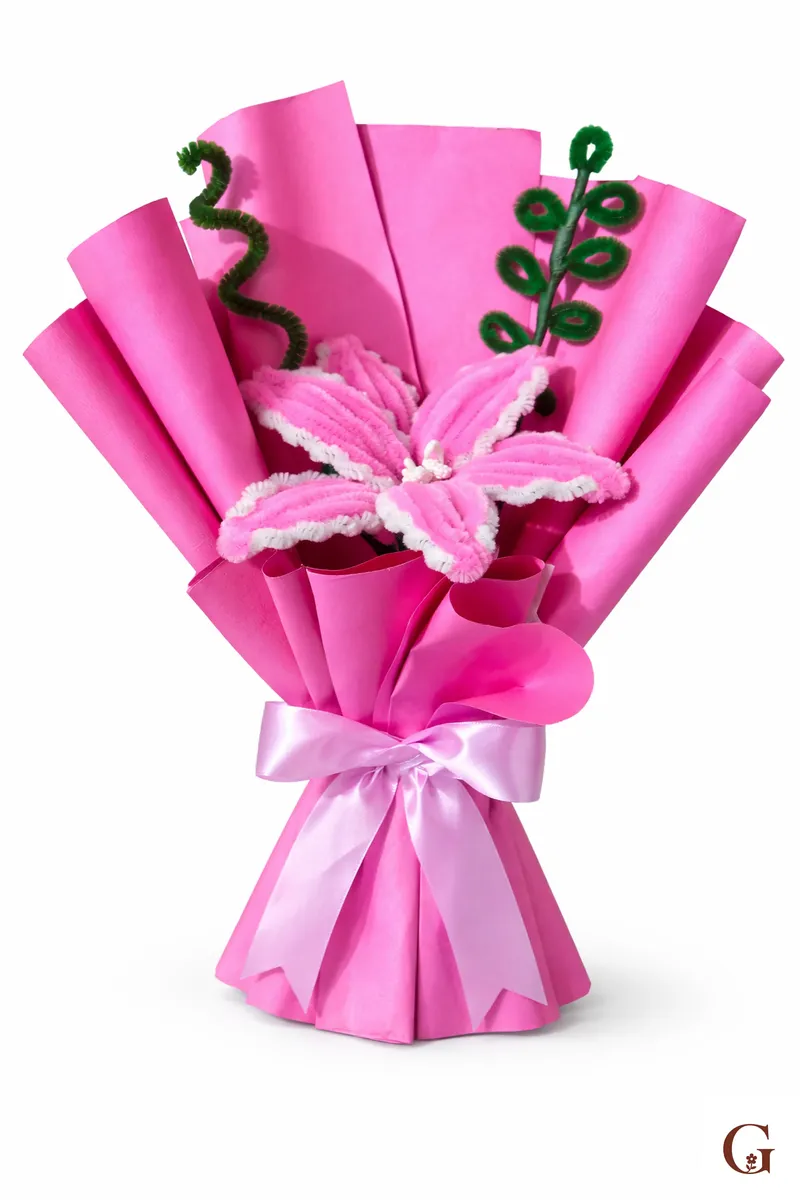 Pink Single Flower Bouquet - Handmade with love by GulNest