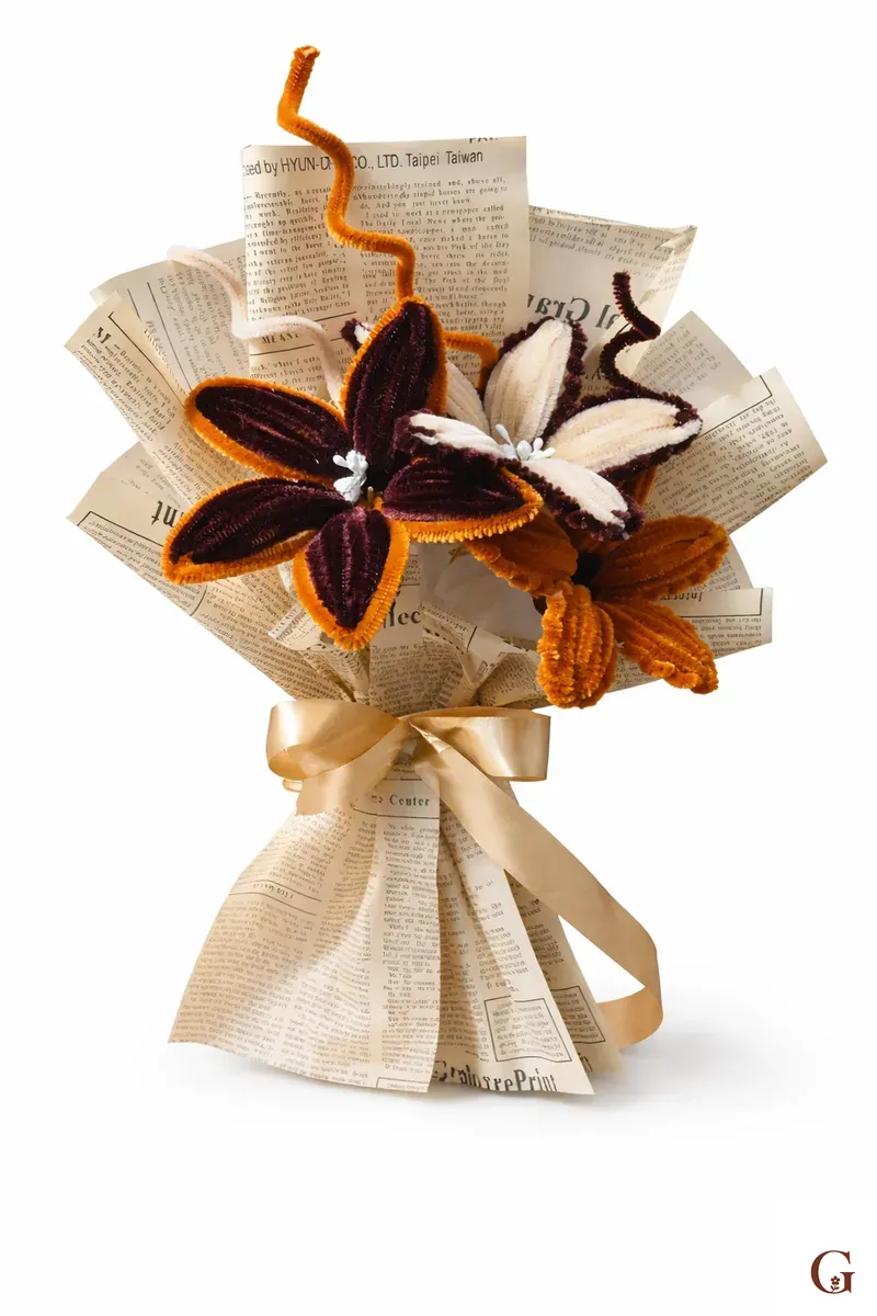 Brown Flower Bouquet | Romantic Gift for Girlfriend - Handmade with love by GulNest
